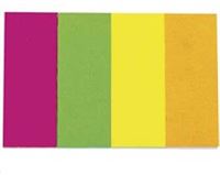 Neon farvet indexfaner i Papir 2 x 5 cm, 4 x 50 stk.Fra Q-Connect  
